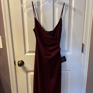 Lulu's Deep Burgundy Maxi Dress